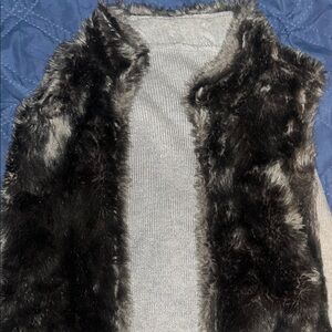 Women's Black Faux Fur Vest